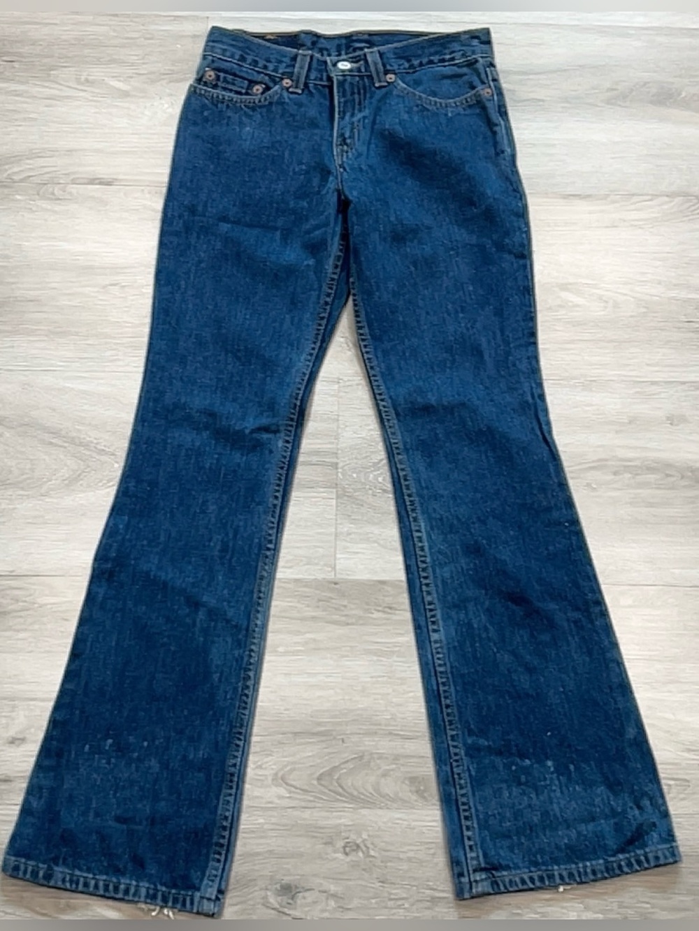 Vintage Levi's 518 Superlow Boot Cut Jeans Womens Size 1 JR M Blue Denim Y2K